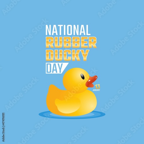 vector graphic of national rubber ducky day good for national rubber ducky day celebration. flat design. flyer design.flat illustration.