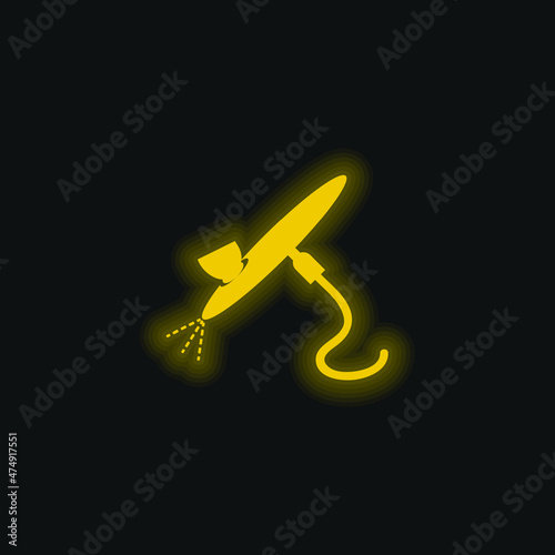 Airbrush Painting Tool yellow glowing neon icon