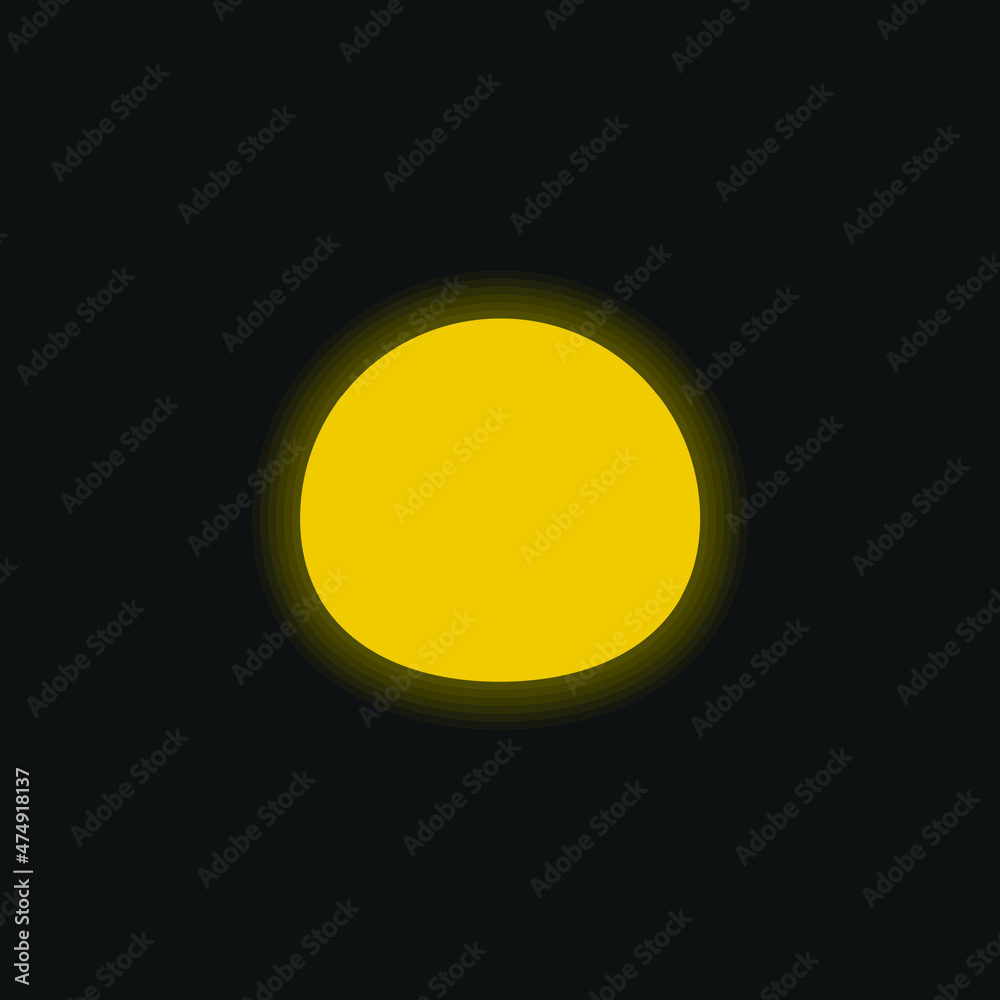Black Oval yellow glowing neon icon