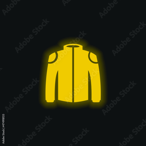 Black Jacket yellow glowing neon icon