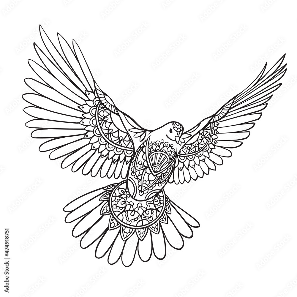 Obraz premium Beautiful dove in patterns