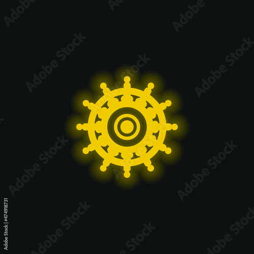 Big Helm yellow glowing neon icon