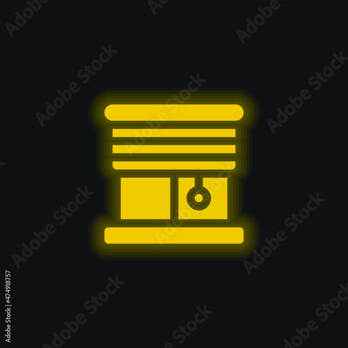 Blinds yellow glowing neon icon