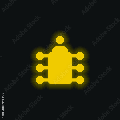 Board yellow glowing neon icon
