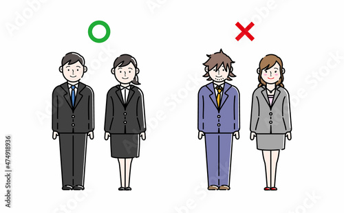 就活の服装マナー 良い例と悪い例