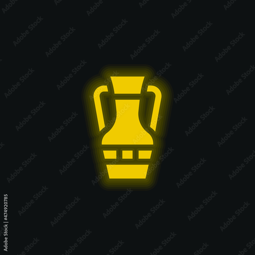 Amphora yellow glowing neon icon Amphora yellow glowing neon icon