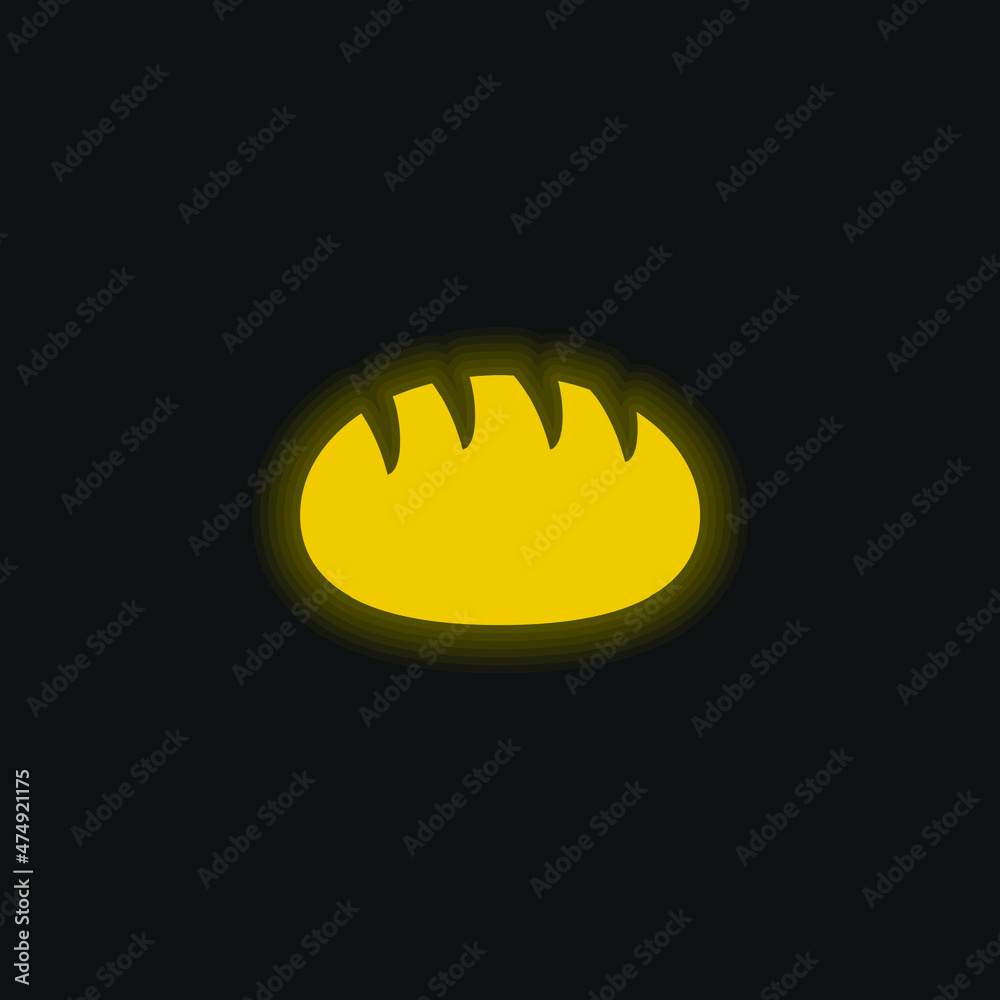 Fototapeta premium Bread yellow glowing neon icon