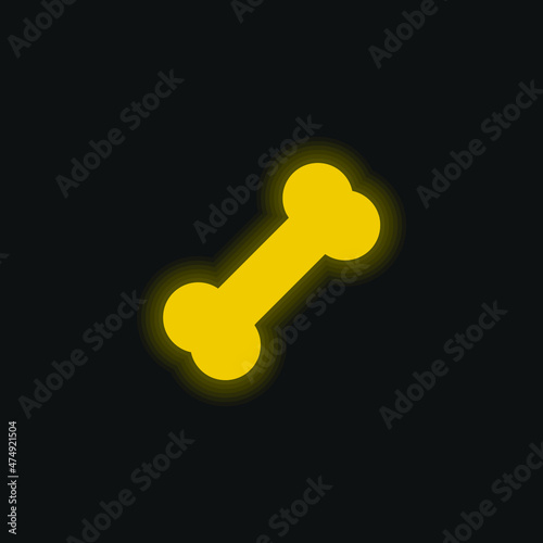 Bones yellow glowing neon icon
