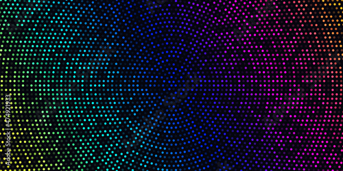 Colorful radial dots pattern background
