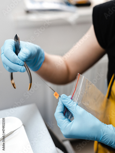 Pedicure and manicure induatry process photo