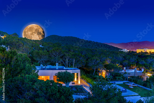  Ibiza Moonrise over Sant Antoni de Portmany