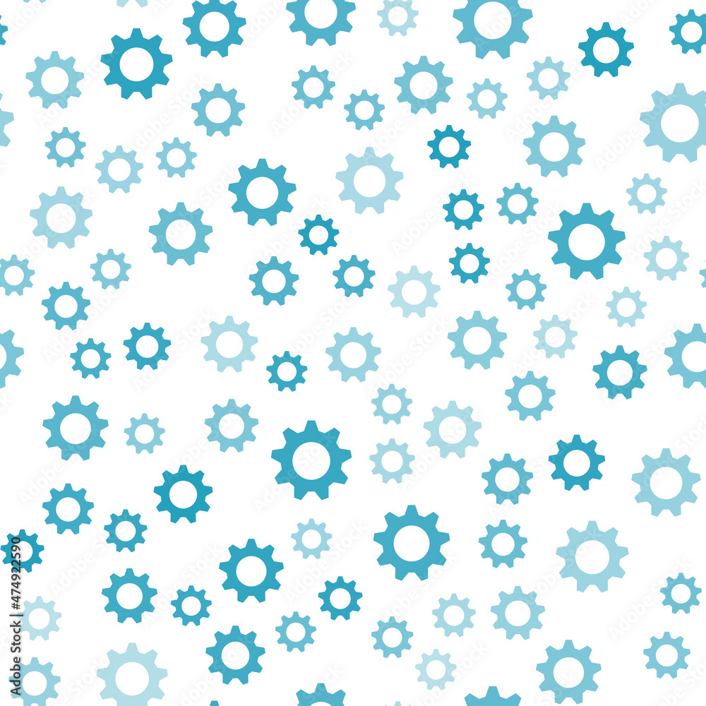 gear seamless pattern, machinery technology cog background. Ornament can be used for gift wrapping paper, pattern fills, web page background, surface textures and fabrics.