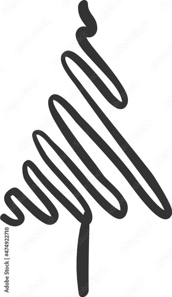 Fototapeta premium Christmas tree hand drawn sketch icon