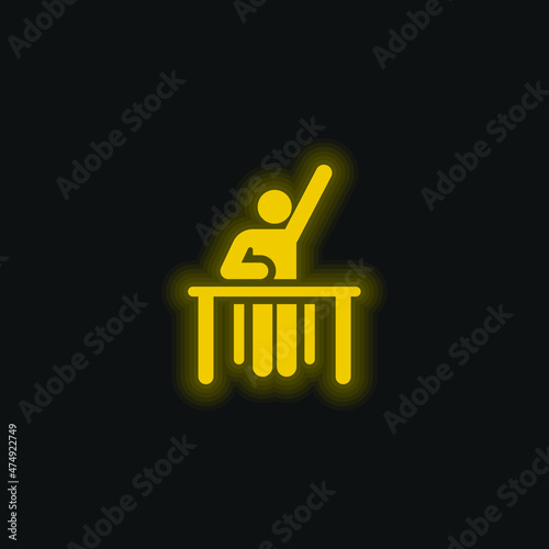 Answer yellow glowing neon icon