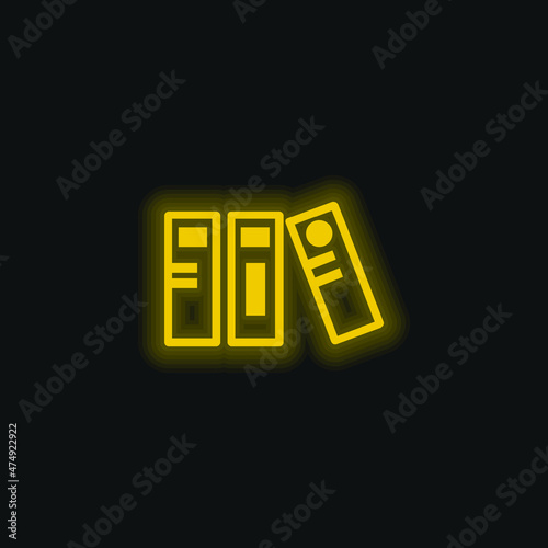 Archives yellow glowing neon icon