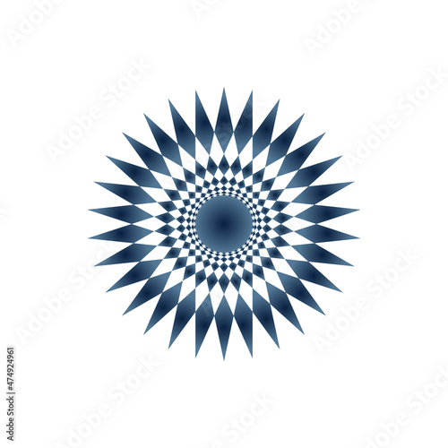 Sun, flower ornament, geome...