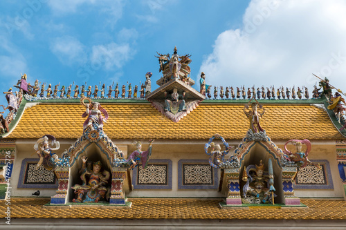 Wat Pariwas is a Thai buddhism temple, new famous temple in Bangkok, Thailand photo