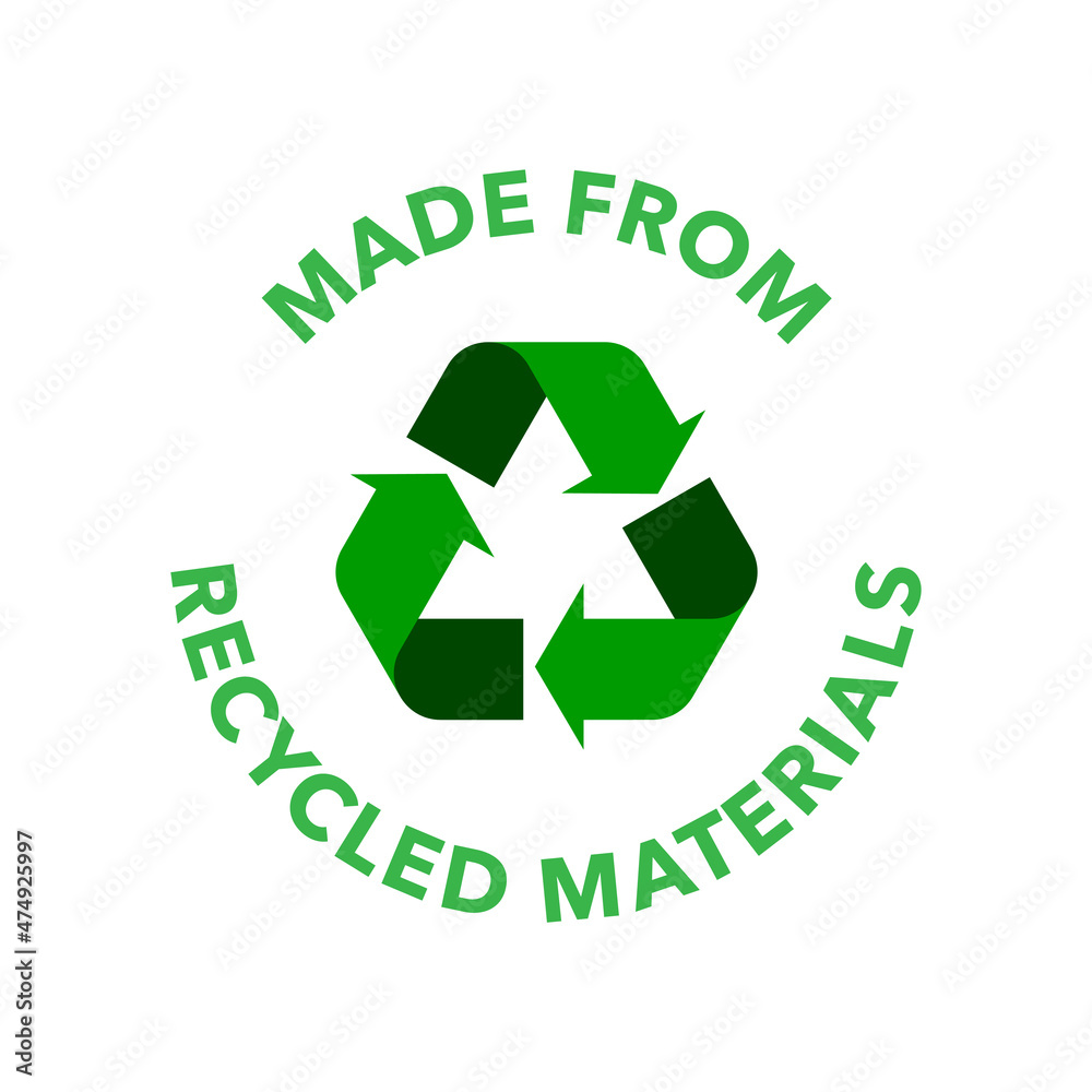 Made with 100% recycled materials vector icon logo badge Made with 100% recycled materials vector icon logo badge