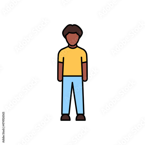 Boy olor line icon. Different stages person's life.