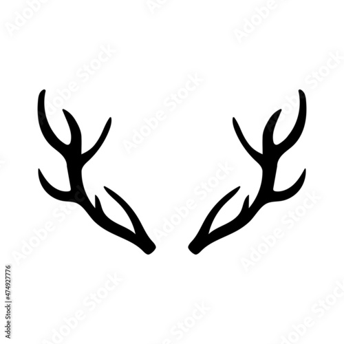 Vector Black silhouettes of deer antlers