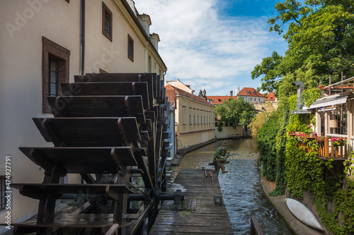Canvas Print Prague, Czech Republic, June 2019 -  view of Prague's Grand Priory Water Mill