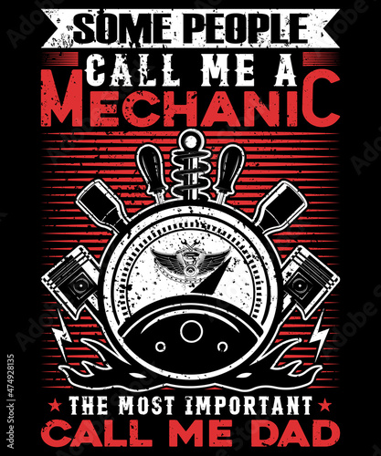 Mechanic Dad T-Shirt Design