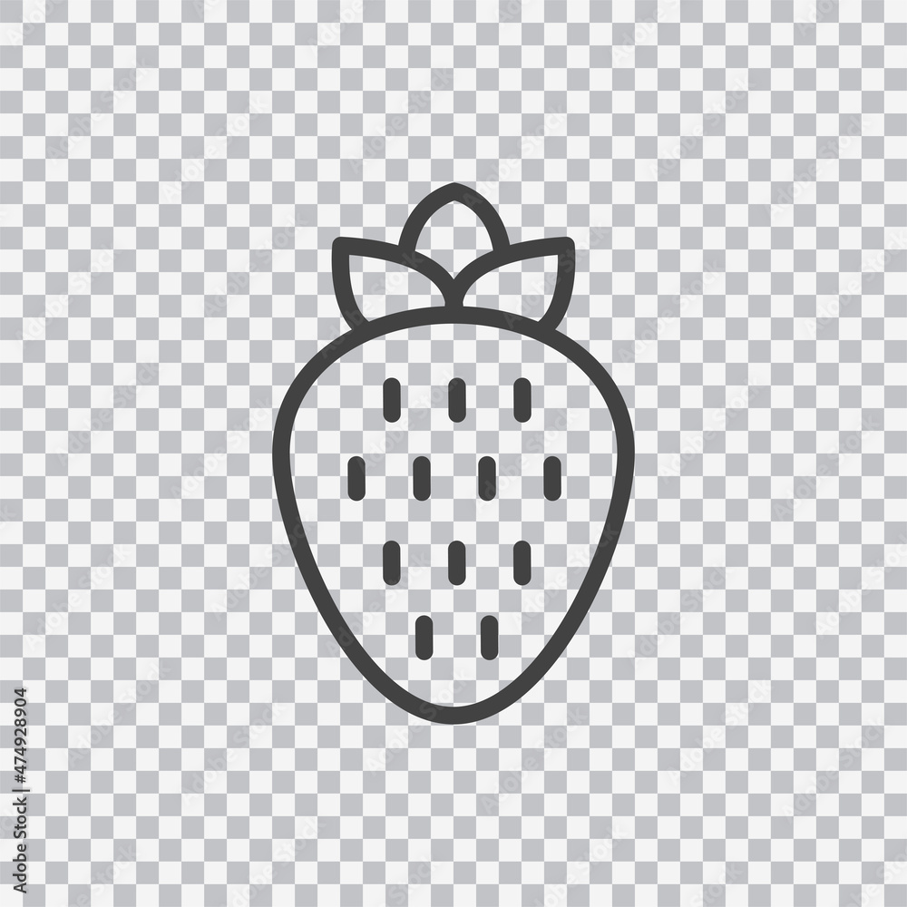Strawberry outline icon. Vector isolated on transparent background. Strawberry outline icon. Vector isolated on transparent background.
