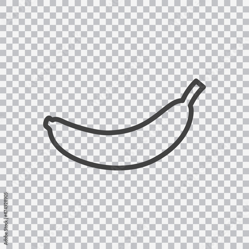 Banana outline icon isolated on transparent background.