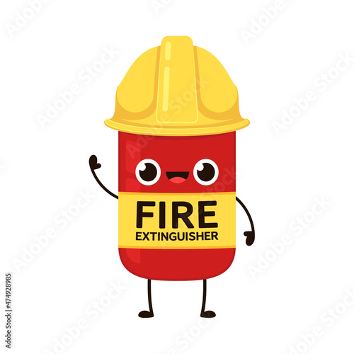 Fire extinguisher cartoon vector. Fire extinguisher on white background.