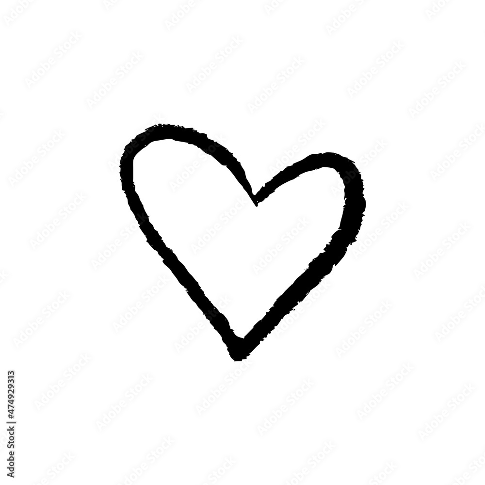 vector hand drawn heart doodle icon, isolated vector hand drawn heart doodle icon, isolated