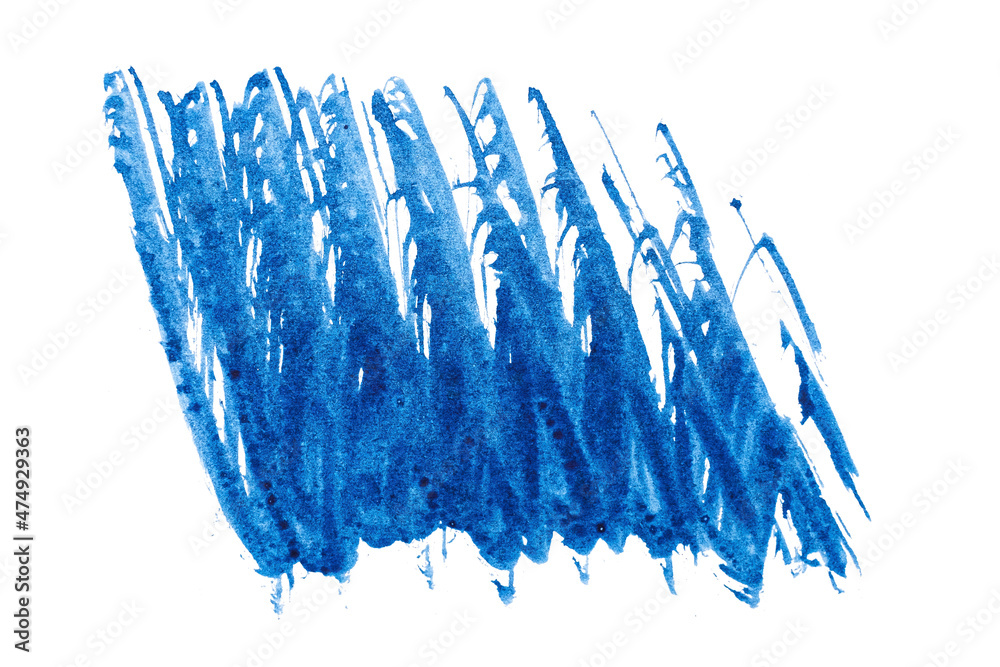 blue abstract watercolor paint brush stroke texture isolated on white background for logo and banner. design, creative, and illustration.