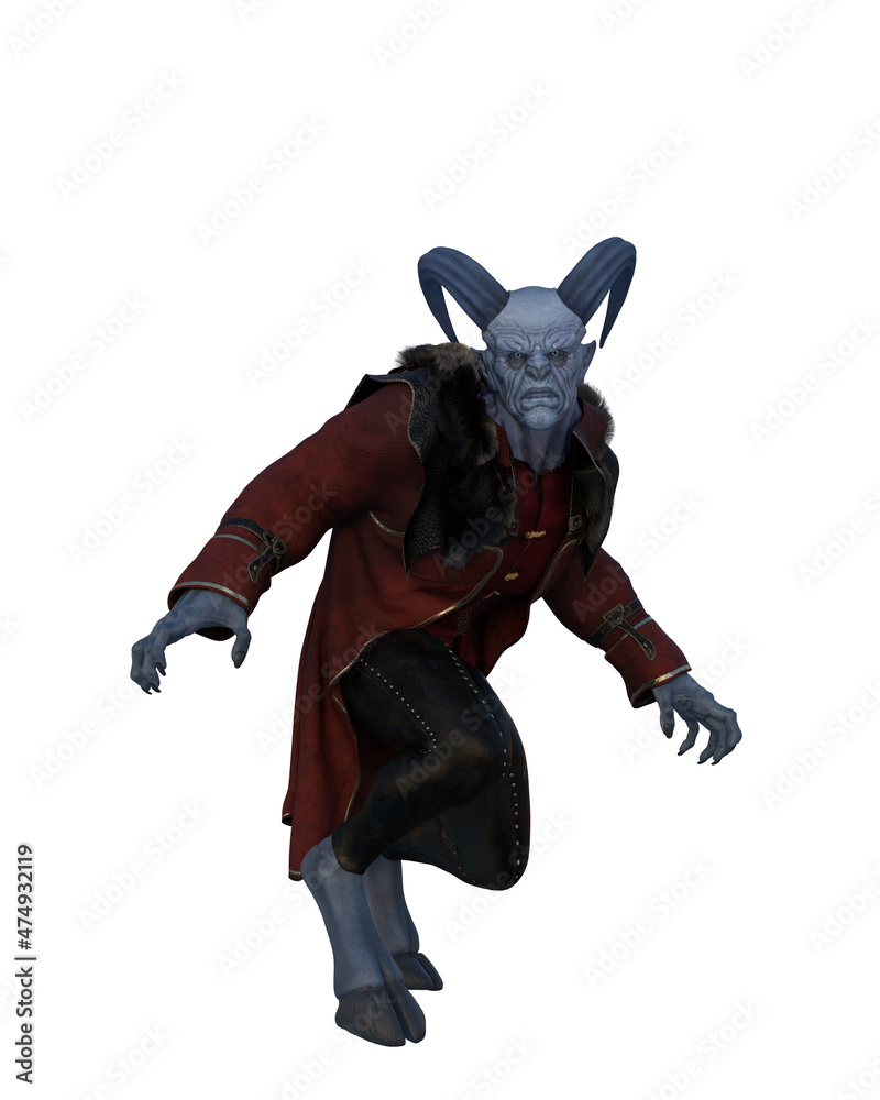 3D rendering of the fantasy Krampus demon mythological Christmas 3D rendering of the fantasy Krampus demon mythological Christmas