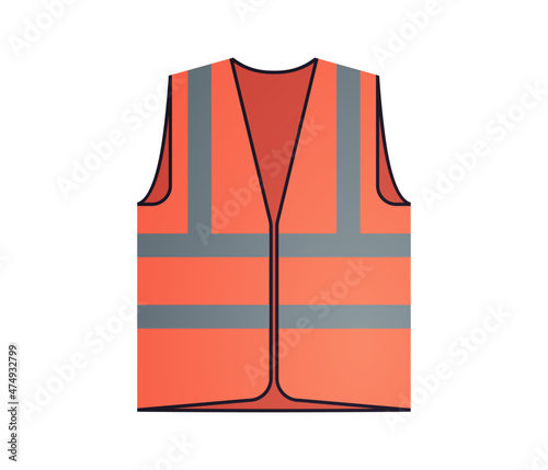 Reflective vest and safety vest flat vector illustration.
