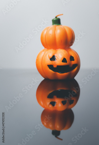 Freshly Carved Jack-o-Lantern Pumpkin Isolated on White  © Treecha