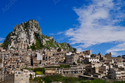 Scenic mountain town Caltabellotta, Sicily, Italy.