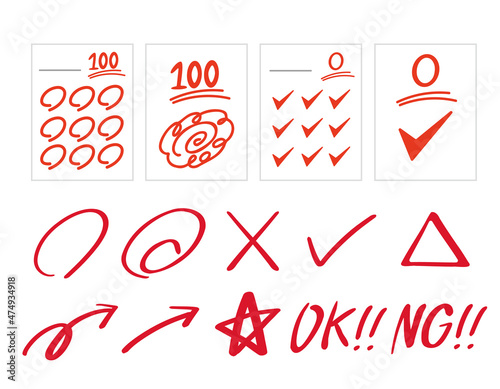 100点 0点　採点　テスト用紙