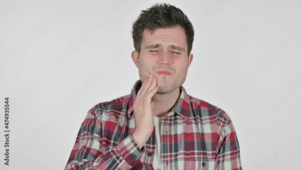 Portrait of Young Man having Toothache, Cavity Portrait of Young Man having Toothache, Cavity