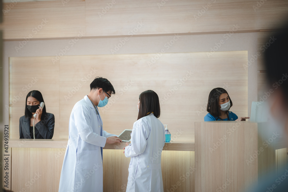 medical activity in hospital, professional doctor person talking with team or patient together medical activity in hospital, professional doctor person talking with team or patient together