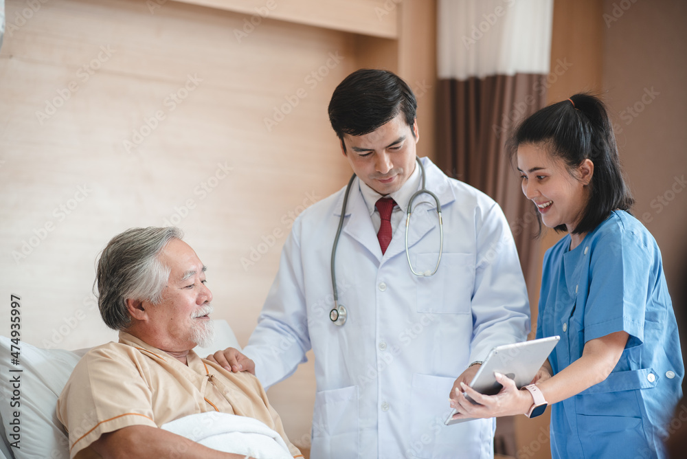 Fototapeta premium medical health insurance concept at hospital with doctor team and patient health care