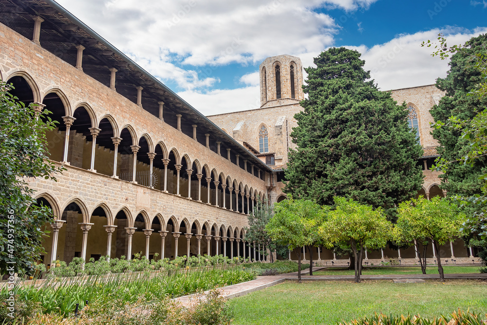 Exterior of the Monastery of Santa María de Pedralbes. The Royal Monastery of Santa María de Pedralbes is a set of Gothic-style monuments located in the city of Barcelona, catalonia, spain
