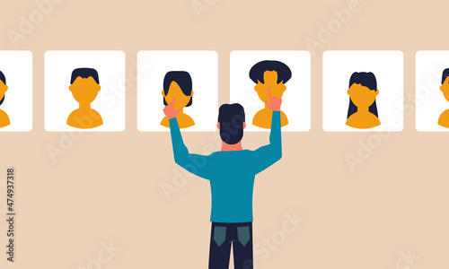 Video conference distance computer online. Work at home coronavirus social business pandemic teamwork. Communication group vector illustration. Remote talking chat teleconference webinar