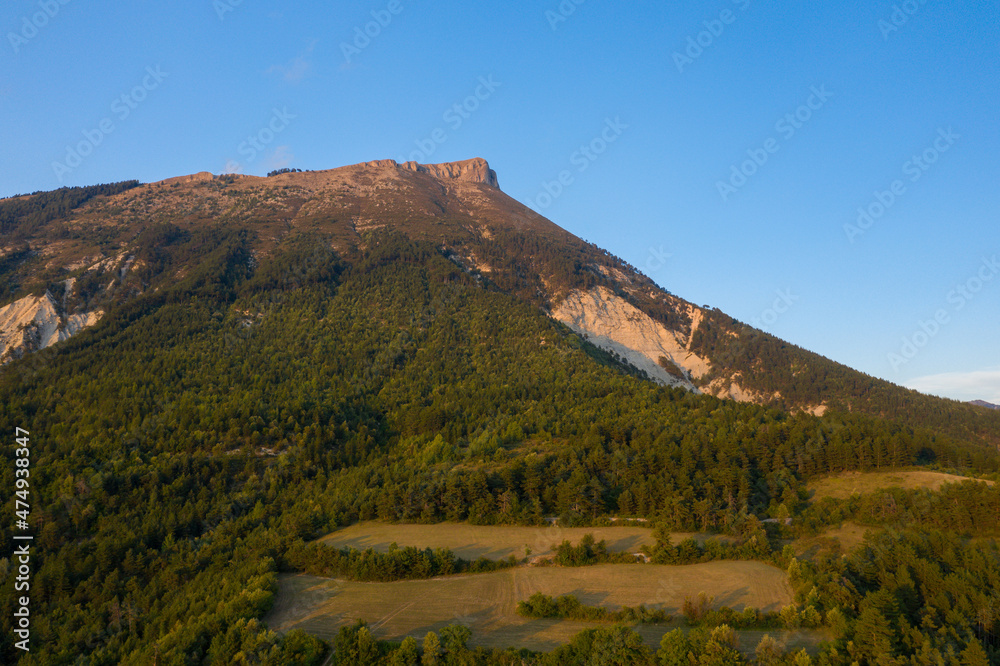 The countryside around the Gorges du Verdon at sunset in Europe, France, Provence Alpes Cote dAzur, Var, in summer.