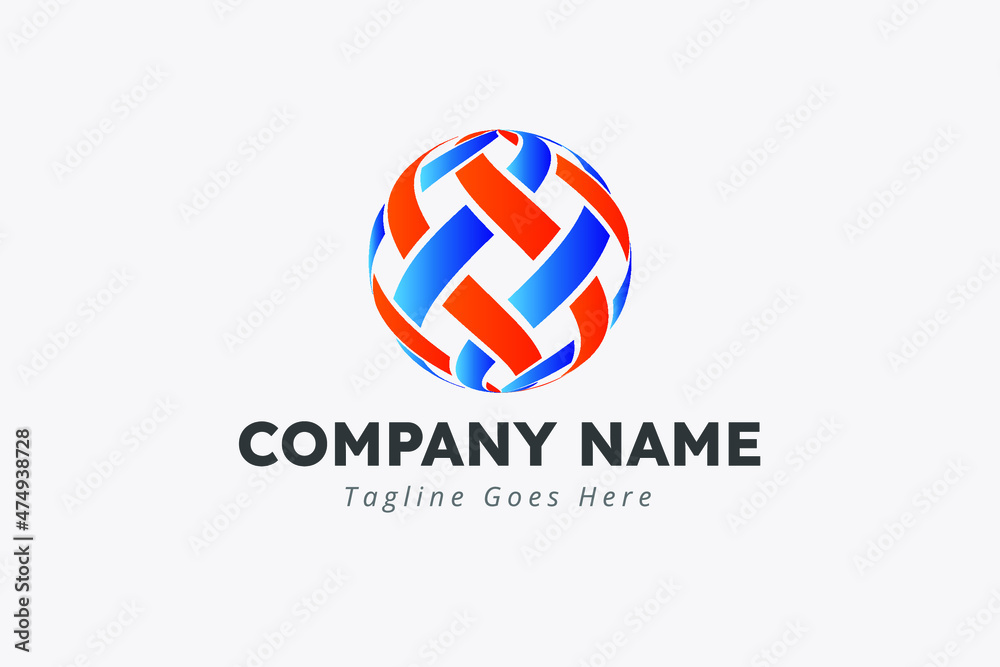 Communication Logo Template for Company or Any Business with Globe Illustration Communication Logo Template for Company or Any Business with Globe Illustration