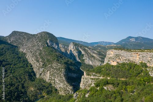 The peaks of the Gorges du Verdon in Europe  France  Provence Alpes Cote dAzur  Var  in summer  on a sunny day.