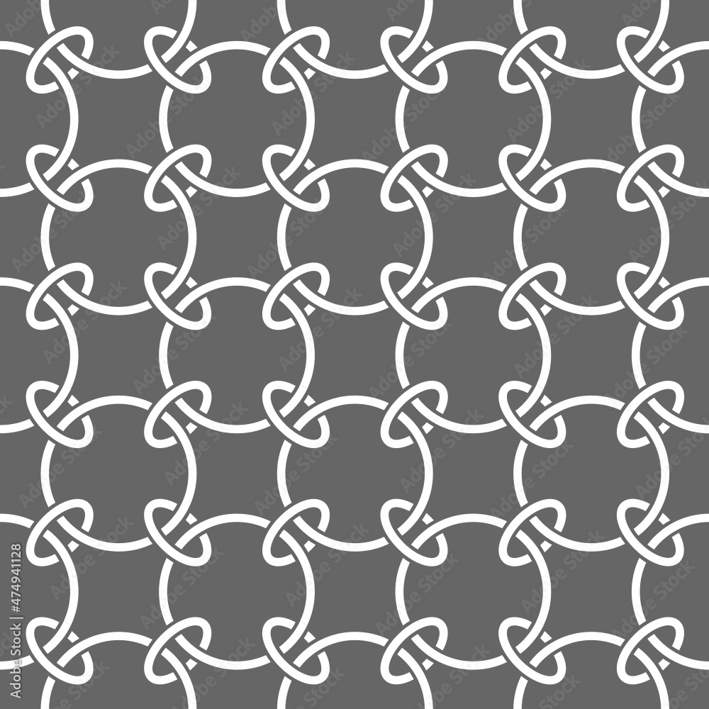 Vector geometric seamless pattern. Modern geometric background with intersecting rings.