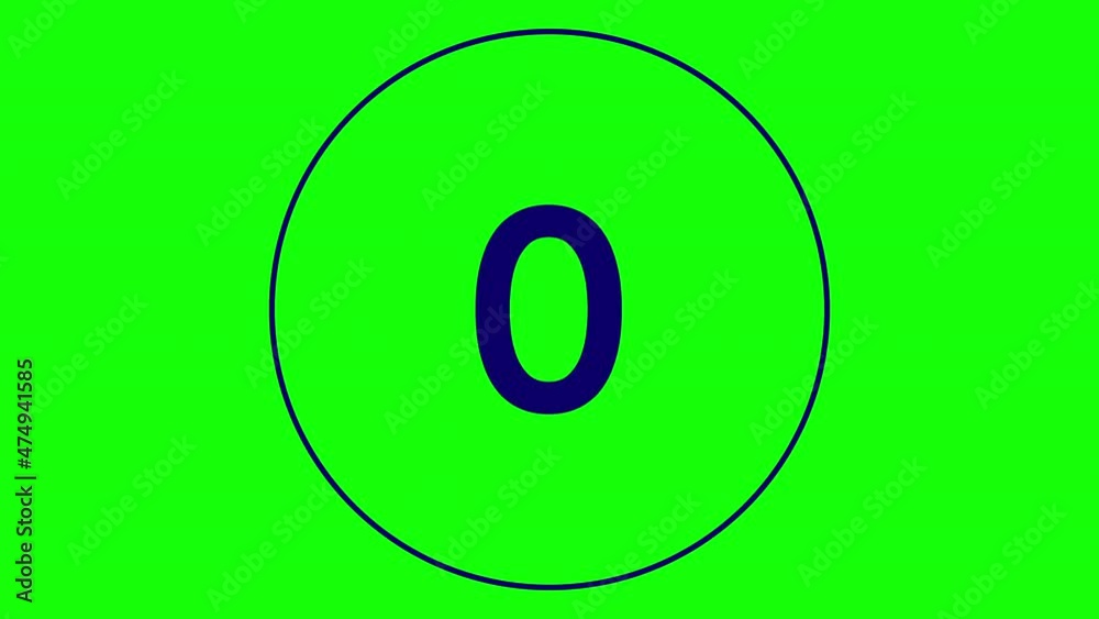 5秒のシンプルなカウントダウンタイマー(クロマキー背景に青文字) 5秒のシンプルなカウントダウンタイマー(クロマキー背景に青文字)