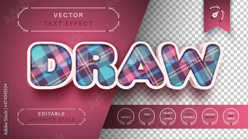 Tartan Sewing - Editable Text Effect, Font Style