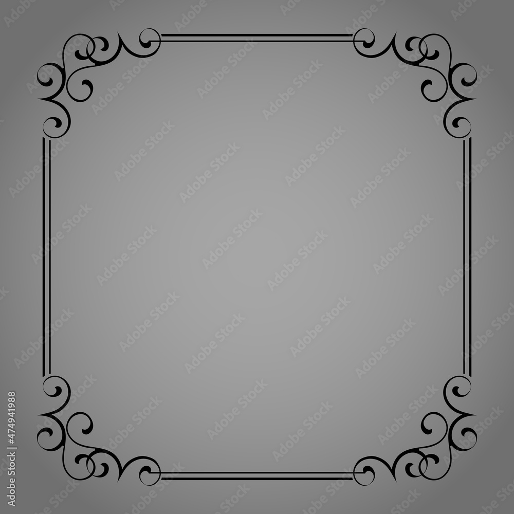 Decorative frame Elegant vector element for design in Eastern style, place for text. Floral black and gray border. Lace illustration for invitations and greeting cards Decorative frame Elegant vector element for design in Eastern style, place for text. Floral black and gray border. Lace illustration for invitations and greeting cards