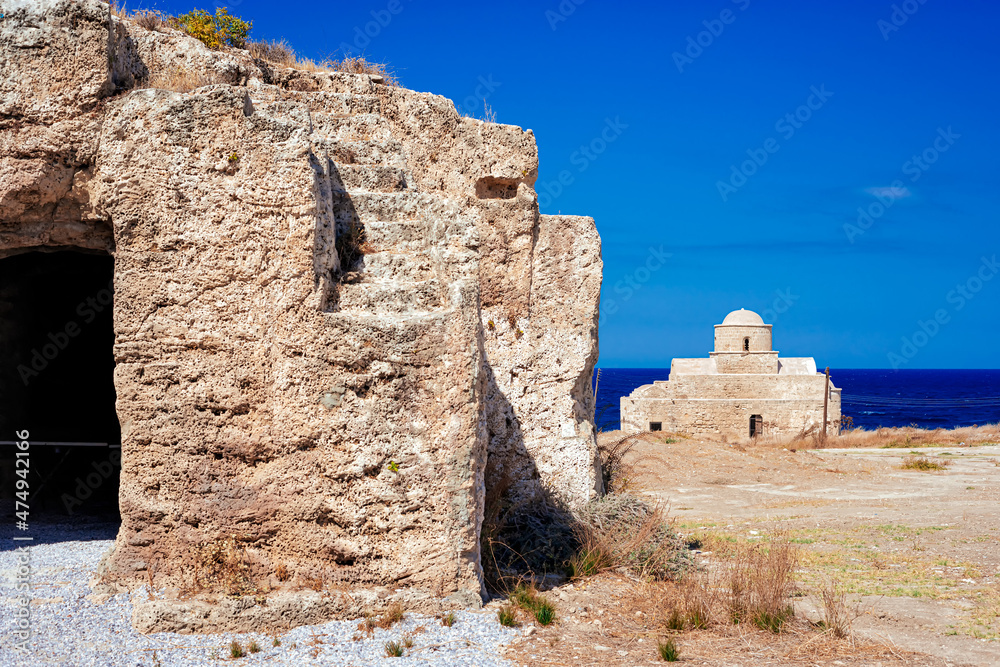 Ruins of Evlalios Church on the north shore of Cyprus. Kyrenia District, Cyprus