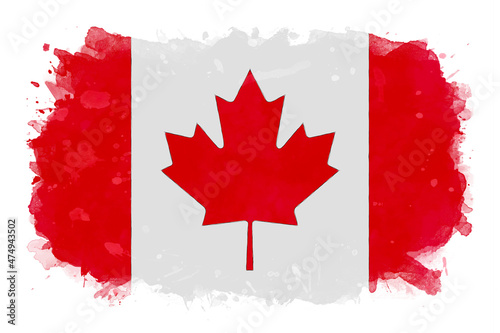Canada National Flag Watercolor Illustration